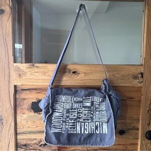 Authentic Pigment Detroit Messenger Bag Blue/Gray Cotton Crossbody Michigan